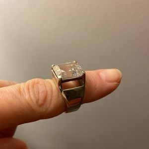 Joseph Esposito Emerald Cut Sterling Ring size 7